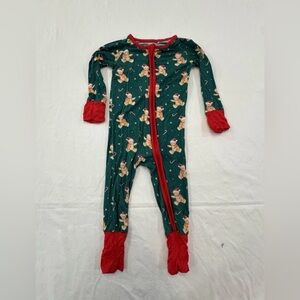 Teddy Bear Christmas Pajamas With Candy Canes 12-18 M Bamboo